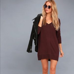 ESTES PARK PLUM PURPLE LONG SLEEVE SWEATER DRESS